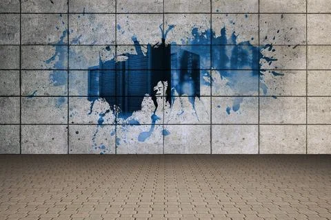 Splash showing server towers Stock Illustration