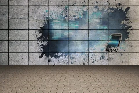 Splash showing technology interface Stock Illustration
