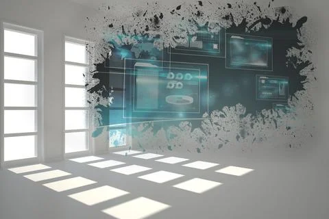 Splash showing technology interface 스톡 일러스트