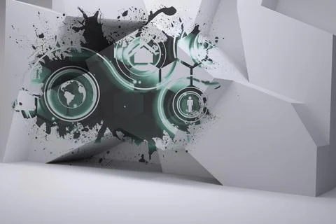 Splash showing technology interface Illustrazione stock