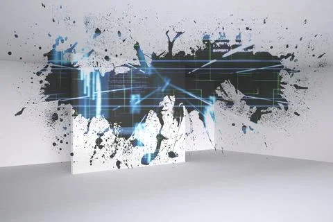 Splash showing technology interface Stockillustratie