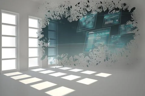 Splash showing technology interface Illustrazione stock