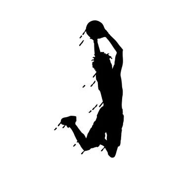 Splash silhouette slam dunk vector Stock Illustration