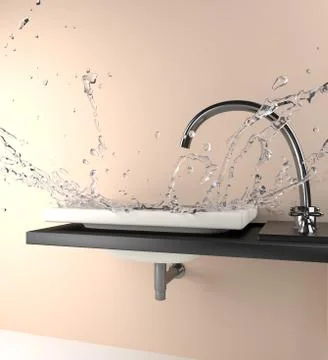 Splash on the sink Stock Illustration