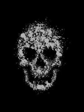 Splash skull Stock Illustration