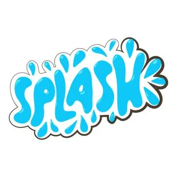 Splash sound effect icon, cartoon style Stock Illustration