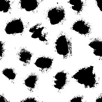 Splash stains seamless texture. Black and white abstract vector illustration. Stock Illustration