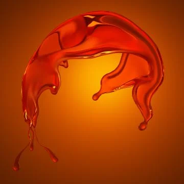 A splash of tea. 3d illustration, 3d rendering. Illustrazione stock