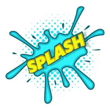 Splash text and effect icon, pop art style Stock Illustration