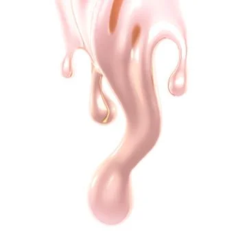 A splash of thick, golden liquid. 3d illustration, 3d rendering. Stock Illustration