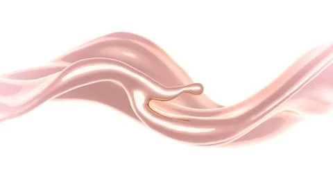 A splash of thick, golden liquid. 3d illustration, 3d rendering. Stockillustratie