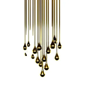 A splash of thick, golden liquid. 3d illustration, 3d rendering. Stock Illustration