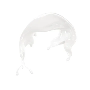 Splash of thick white liquid. 3d illustration, 3d rendering. Stock-Illustration