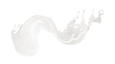 Splash of thick white liquid. 3d illustration, 3d rendering. Иллюстрация