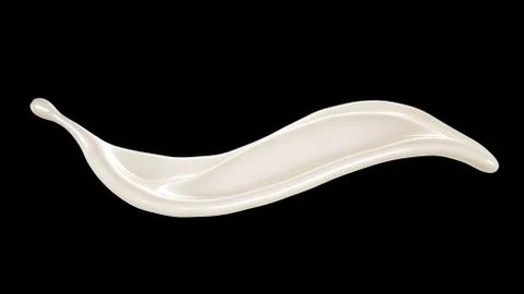 Splash of thick white liquid on a black background. 3d illustration, 3d rende Иллюстрация