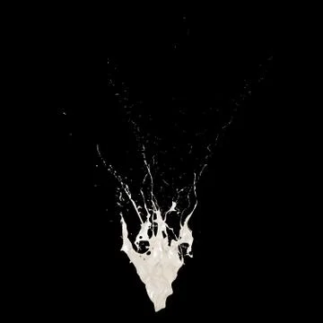 Splash of thick white liquid on a black background. 3d illustration, 3d rende Stock Illustration