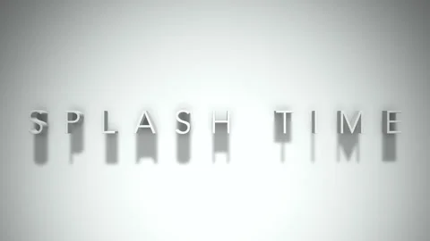 Splash time 3D title animation with shadows on a white background Stock Footage 297134760