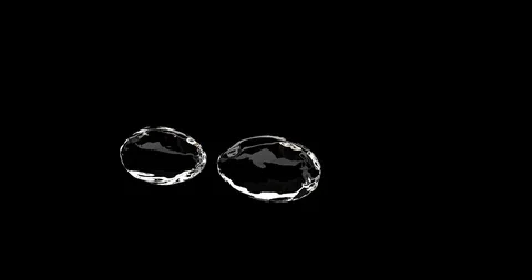 Splash Two drops of water collide and form small splashes on a black background. Stock Footage 124363616