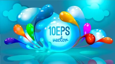 Splash of various colors - Background design for your text. Illustrazione stock