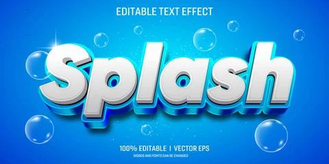 Splash vector 3d text effect with modern style design Stock Illustration
