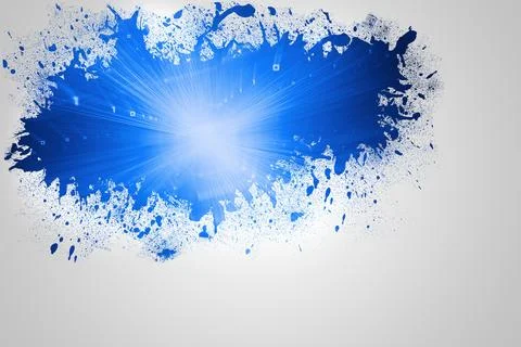 Splash on wall revealing blue light Stock Illustration