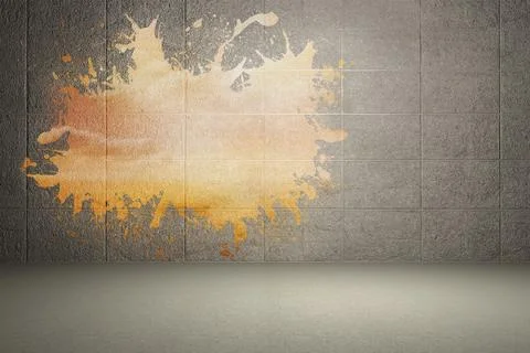Splash on wall revealing bright sky Stock Illustration