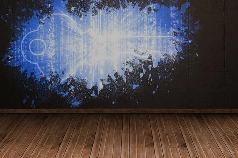 Splash on wall revealing digital key イラスト素材