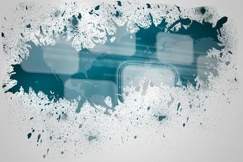 Splash on wall revealing interface 库存插图
