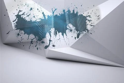 Splash on wall revealing technology graphic Stock-Illustration