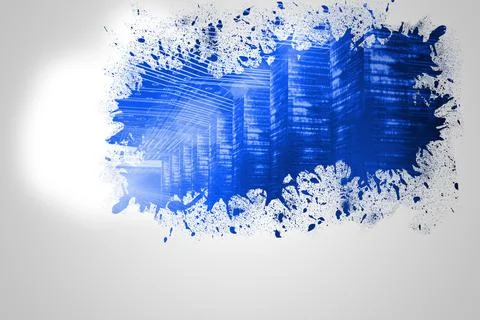 Splash on wall revealing technology interface 스톡 일러스트