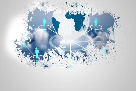 Splash on wall revealing technology interface Stock Illustration