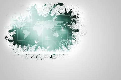 Splash on wall revealing technology interface Stock Illustration