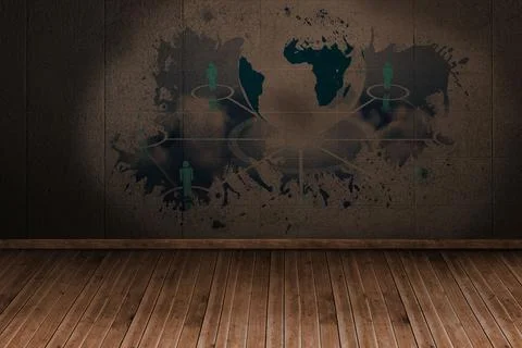 Splash on wall revealing technology interface Stock Illustration