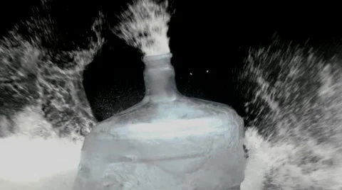 Splash Water From Bursting Bubbles , Slow Motion Stock Footage 64266854