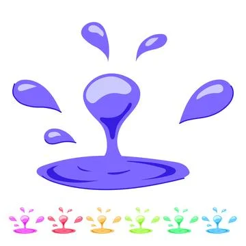 Splash water drops vector cartoon graphic Stock Illustration