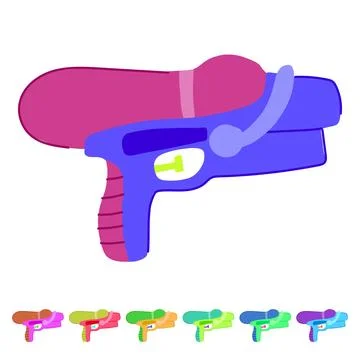 Splash water gun toy vector cartoon graphic Stock Illustration