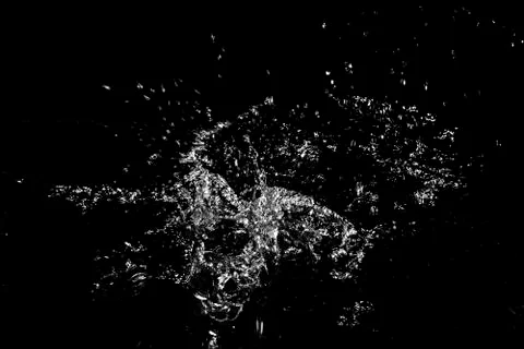Splash of water. Isolate on black background Stock Photos