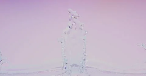 Splash of water on a pink background 3d-rendering illustration Illustrazione stock