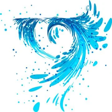 A splash of water in the shape of the heart Stock Illustration