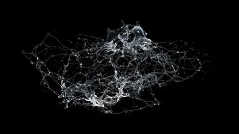 Splash of Water with Splashes and Droplets Stock Footage 304701250