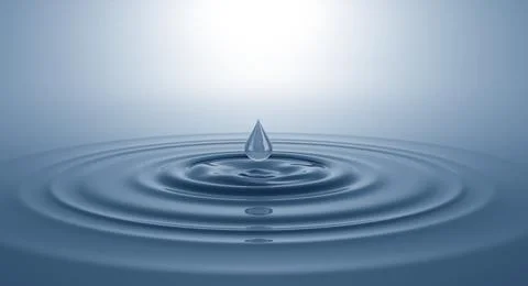 Splash on the water surface with a drop Illustrazione stock