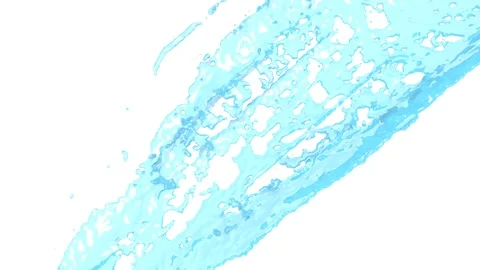 Splash water on white background. 3d illustration Stock Footage 144305643