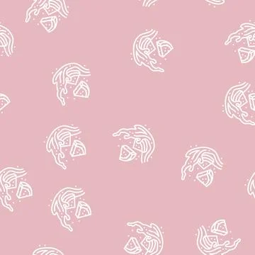 Splash watermelon line seamless pattern Stock Illustration