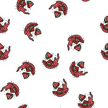 Splash watermelon vector seamless pattern Stock Illustration