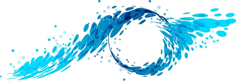 Splash wave with circle shape Stock Illustration