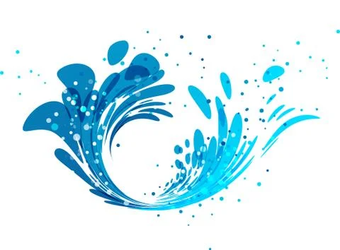 Splash wave design on white Stock Illustration