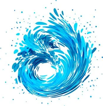 Splash wave, water stream Stock Illustration