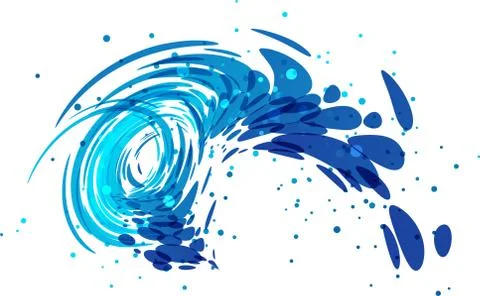 Splash wave on white Stock Illustration