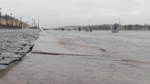 Splash of waves in cloudy weather Stock Footage 144168623