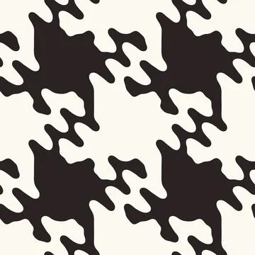Splashed Ink Textured Houndstooth Pattern Stock Illustration